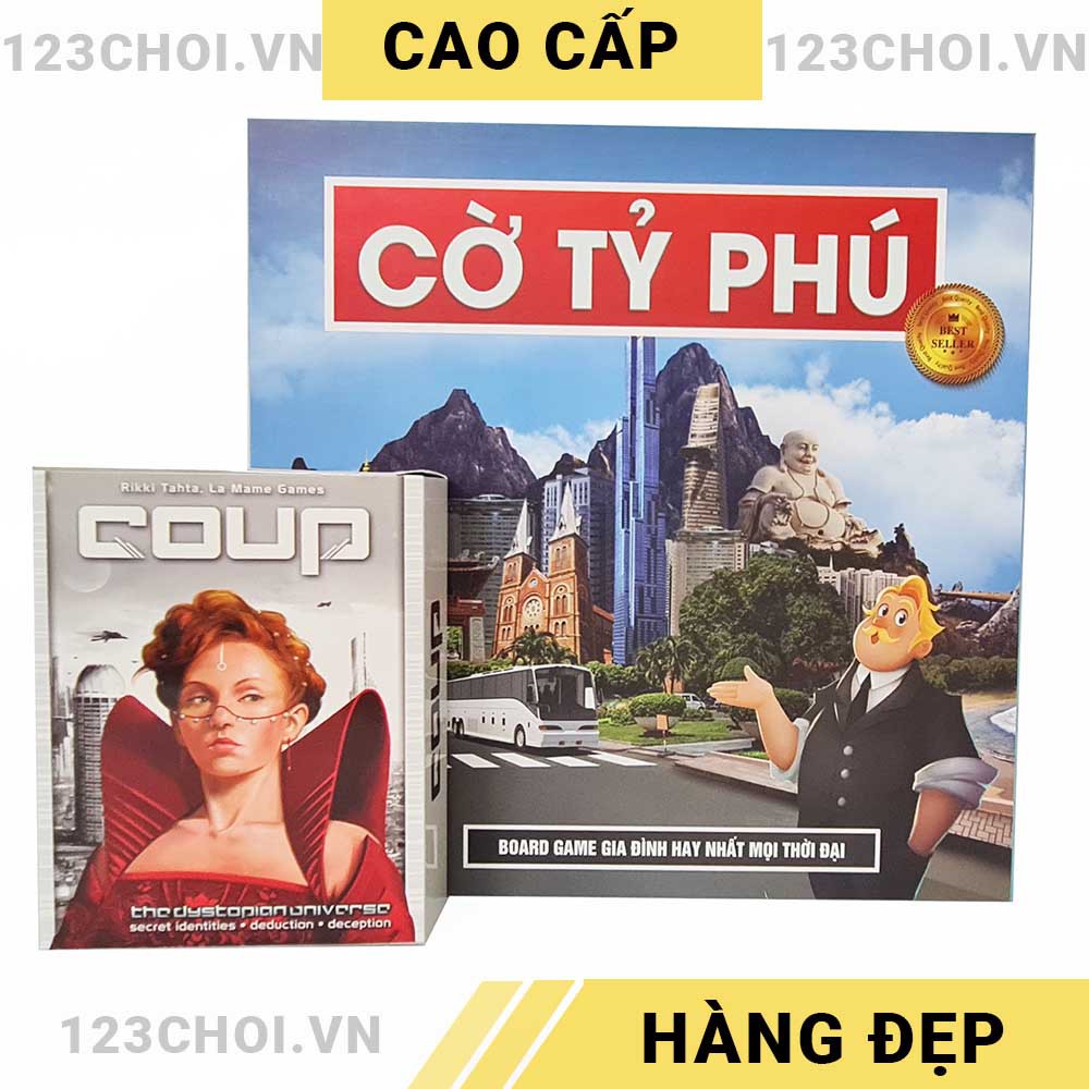 [COMBO 2 IN 1] Đồ chơi Cờ tỷ phú  bản Việt hóa 100% + Game thẻ bài nhập vai chiến thuật Coup [SIÊU RẺ]