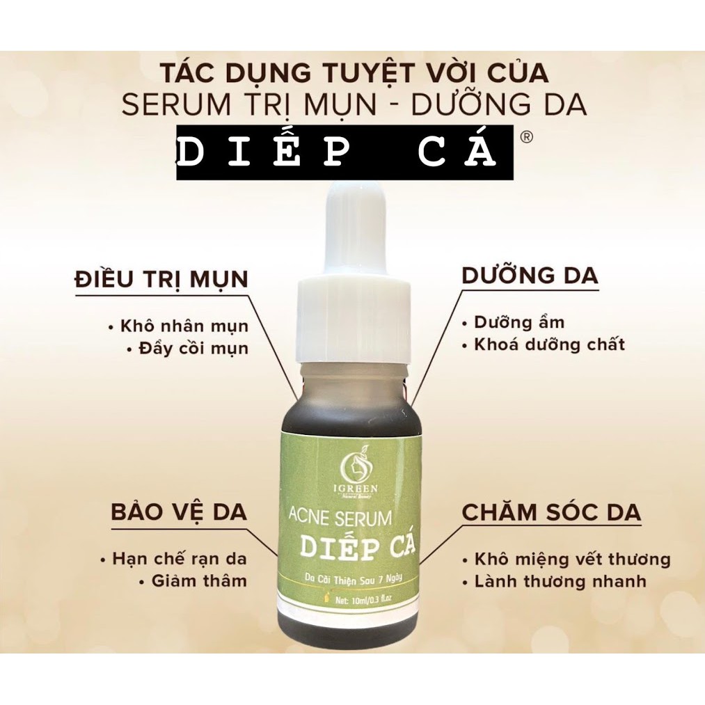 Serum Diếp Cá DIỆT MỤN, GIẢM THÂM, SE KHÍT LỖ CHÂN LÔNG, PHỤC HỒI HƯ TỔN, CĂNG BÓNG, SÁNG DA | BigBuy360 - bigbuy360.vn