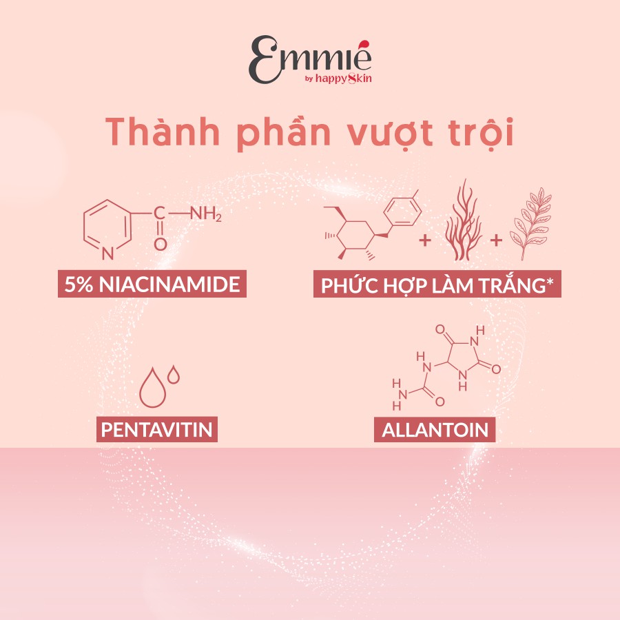 Kem Dưỡng Trắng Da Face &amp; Body 5% Niacinamide Emulsion Emmié by Happy Skin dành cho Mặt Và Cơ Thể Emmie lotion mềm ẩm