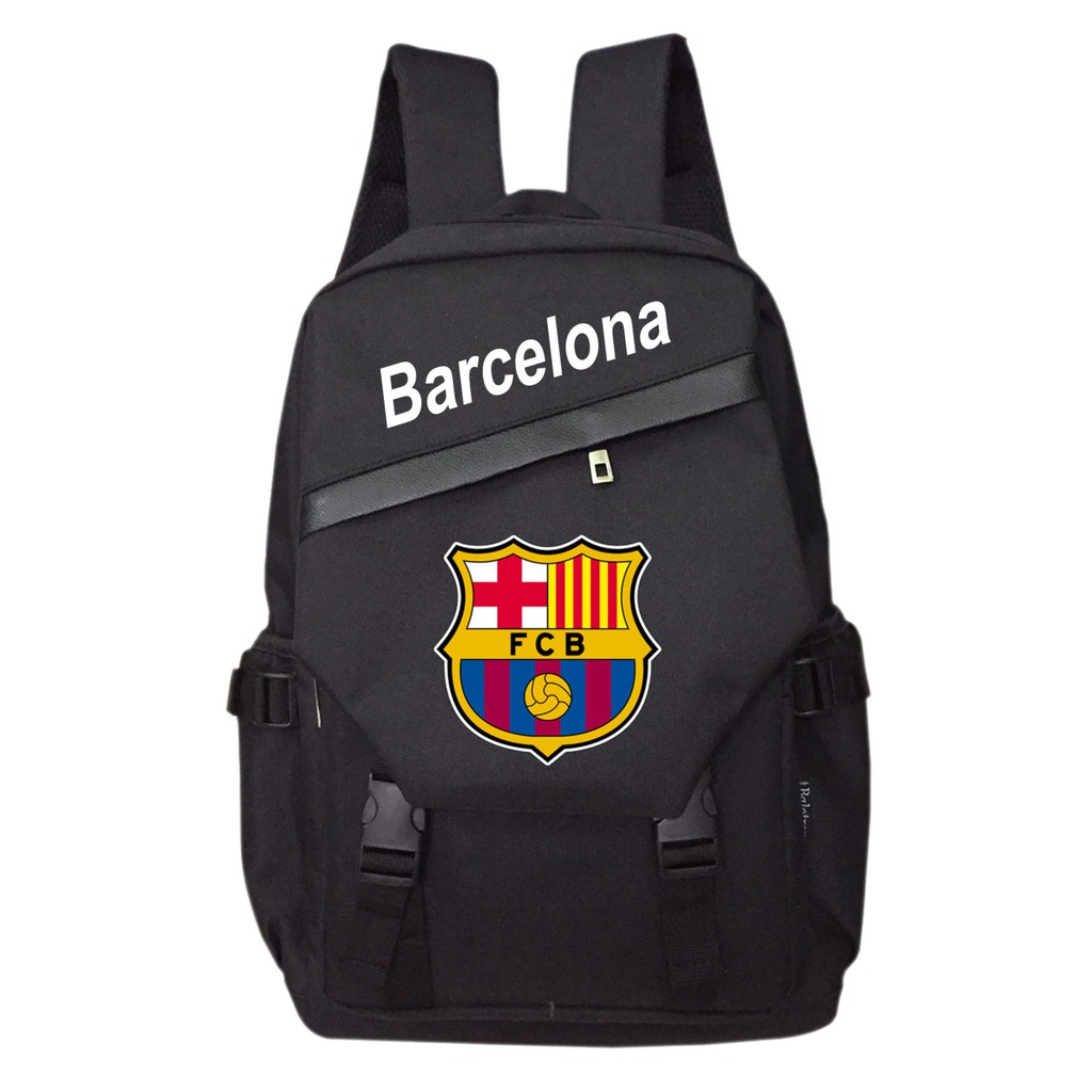 Balo TROY nắp lục giác in tên và logo đội bóng Barcelona