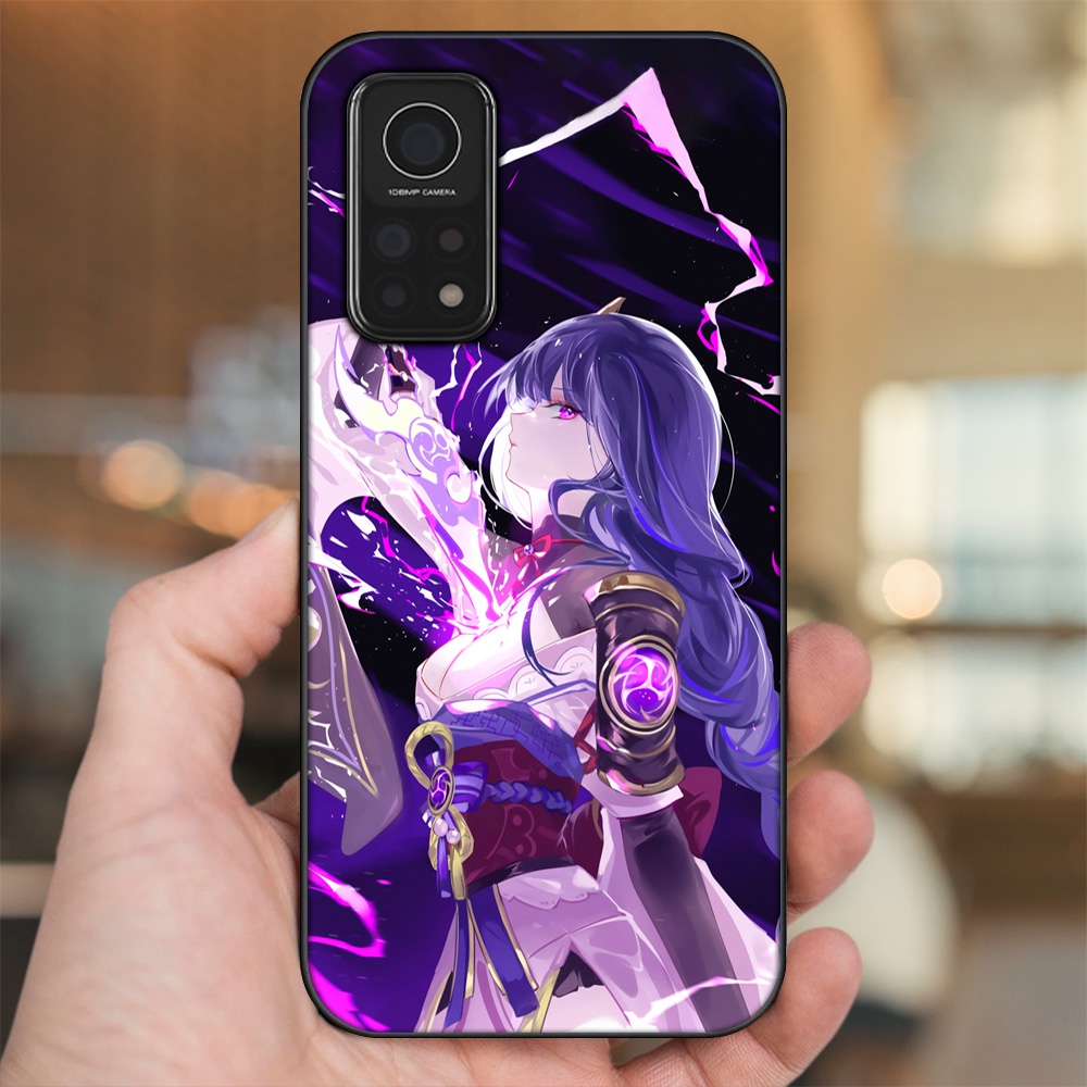 Ốp lưng Xiaomi Mi 10T Pro 5G viền đen in hình Raiden Shogun Genshin Impact
