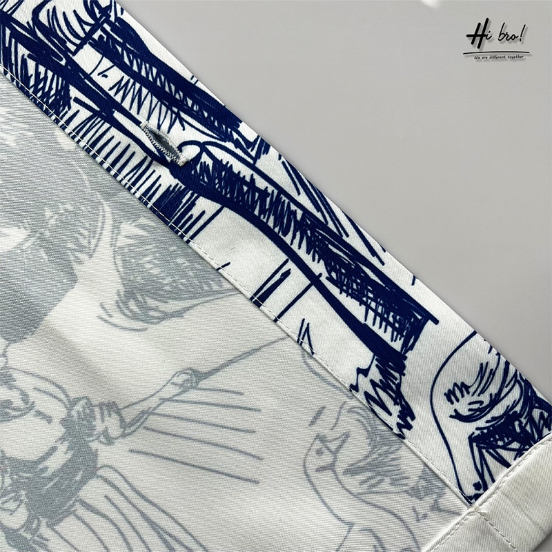 Áo sơ mi nam tay ngắn họa tiết HIBRO chất vải lụa Kate Mỹ cao cấp mềm, mịn, mát không nhăn và không bong tróc - MÃ H06