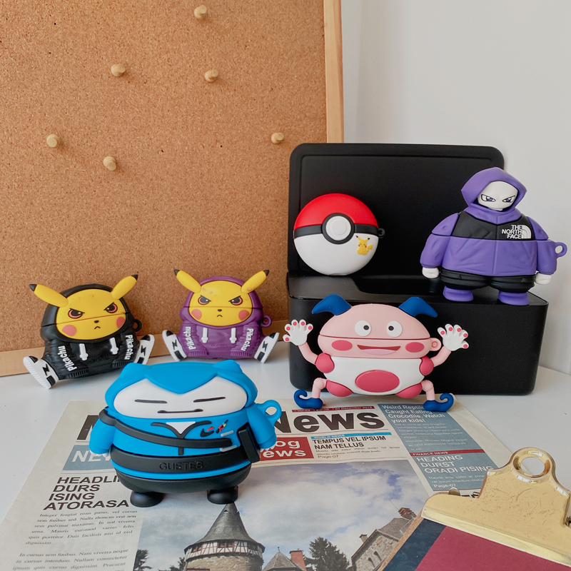 🔥In Stocks Pokémon AirPods Pro Case Earphone Protective Case Pikachu Mew-two Apple Wireless Bluetooth Headphone Case Pokeball Snorlax Soft AirPod Cover Mr.Mime Earbuds Shockproof Casing