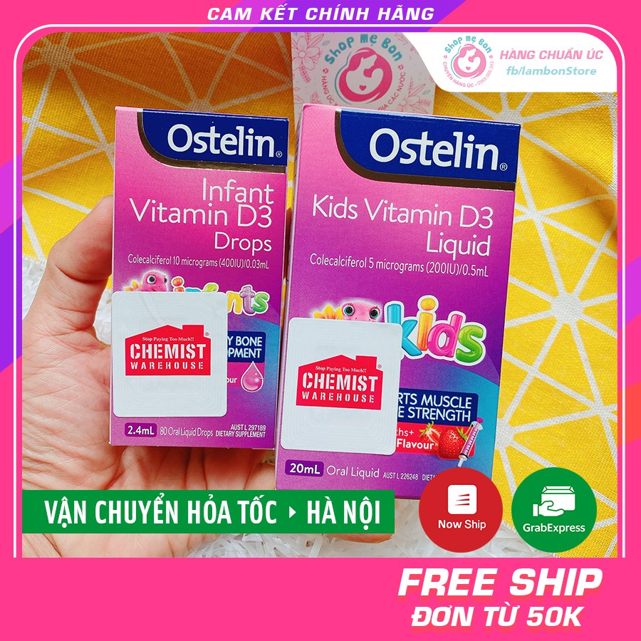 Có Tem Chemist Vitamin D3 Ostelin Úc cho bé dạng infant từ 0-6m, liquid thumbnail