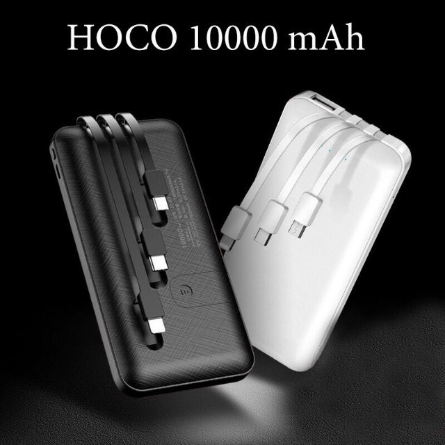 Sạc dự phòng 10000mah có Led báo Pin tích sẵn 3 cổng sạc Lighting, Micro USB, TypeC và 1 cổng USB