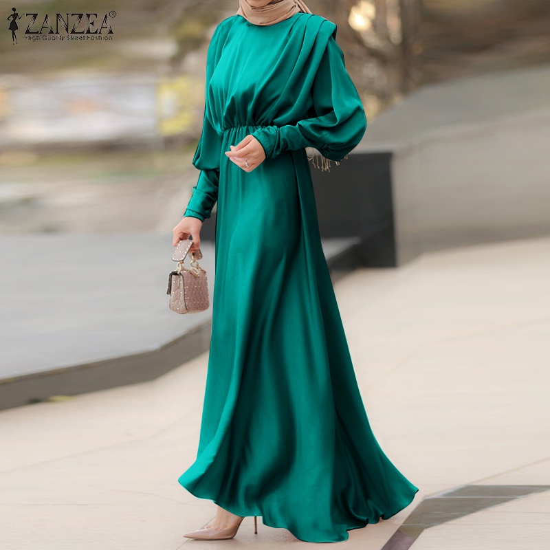 Đầm Zanzea dài tay phồng thời trang dành cho phụ nữ Hồi giáo