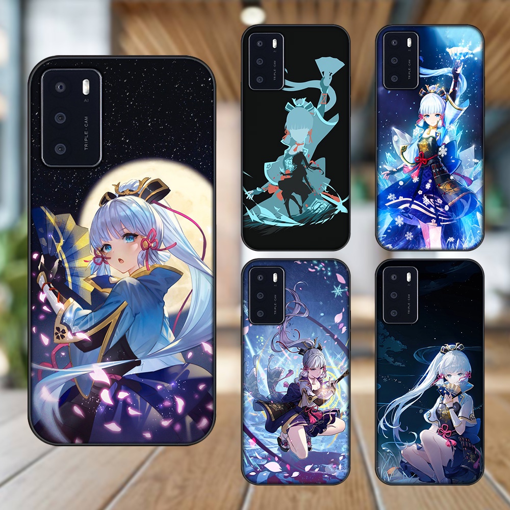 Ốp lưng Oppo A16 viền đen in hình Ayaka Genshin Impact