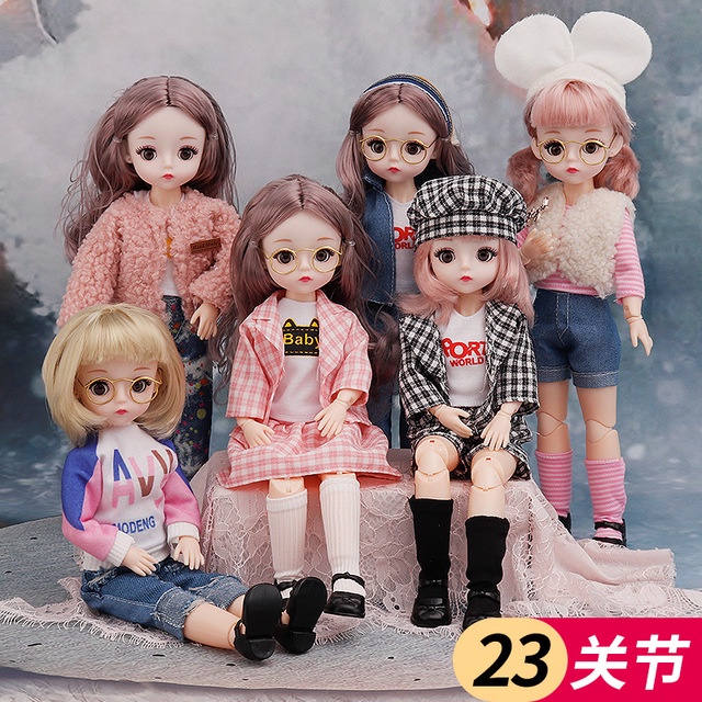 Búp Bê 30 cm 23 Khớp Mắt 4D Nhắm Mở Sành Điệu