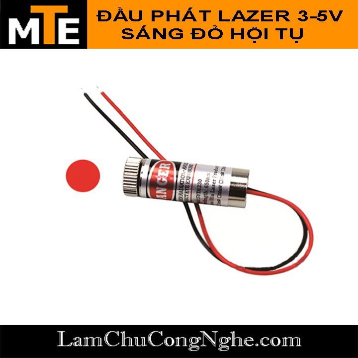 Đầu phát tia laze 3-5V 5mW - Module laser sáng đỏ hội tụ 12mm có điều chỉnh tiêu cự