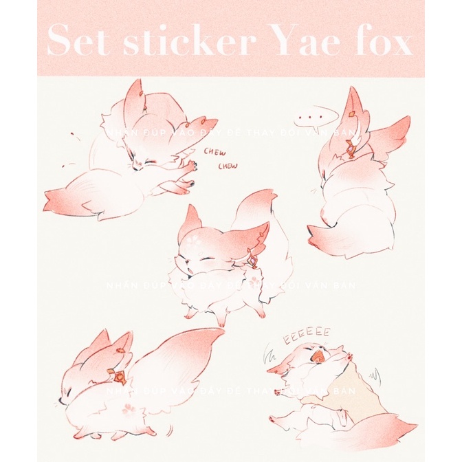 set nhãn dán yae miko fox Genshin Impact.