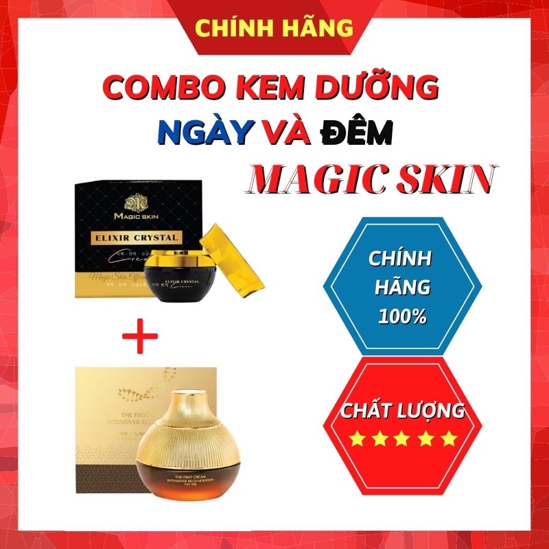 COMBO Kem dưỡng ngày đêm trắng da mờ nám Magic Skin