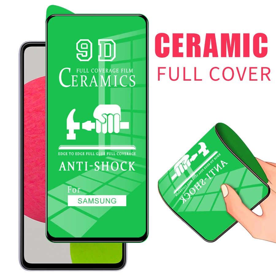 Kính cường lực gốm dẻo bảo vệ màn hình cho Samsung Galaxy A03 A03s A12 A13 A14 LTE A23 A24 A33 A34 A53 A54 A72 A52s 5G A72 A31 A32 A22 A02s M32 M22 M02s M31s F12 F02s F22 S20 FE