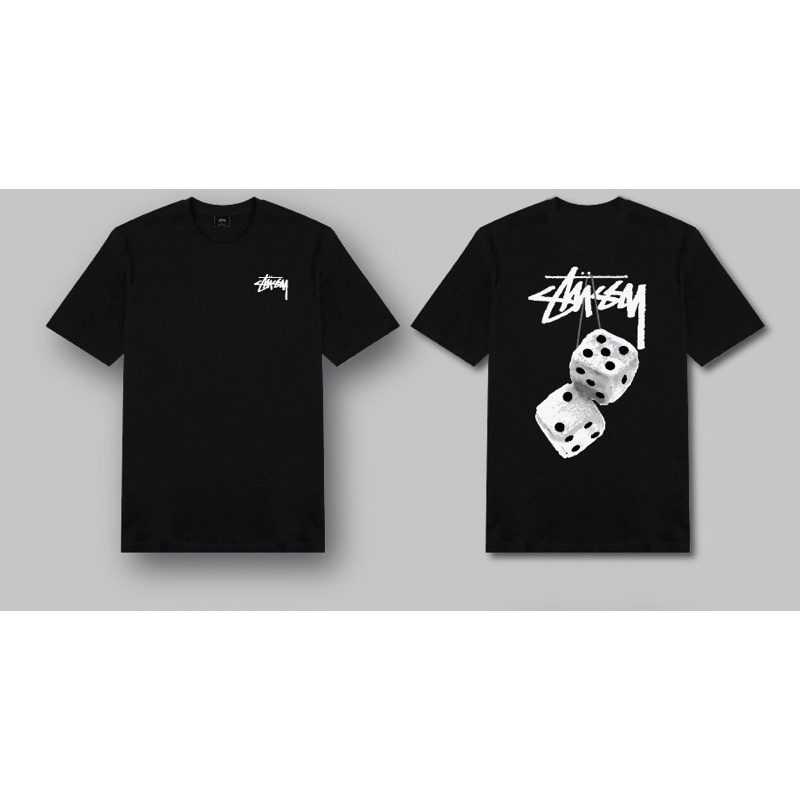 Áo Thun Unisex Form Rộng Tee S.tussy Xúc Xắc 100% Cotton