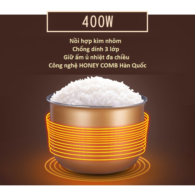 [Bảo hành chính hãng 1 ĐỔI 1] NỒI CƠM ĐIỆN MINI LUGIO LG-910 DUNG TÍCH 1.0L CÔNG NGHỆ HÀN QUỐC