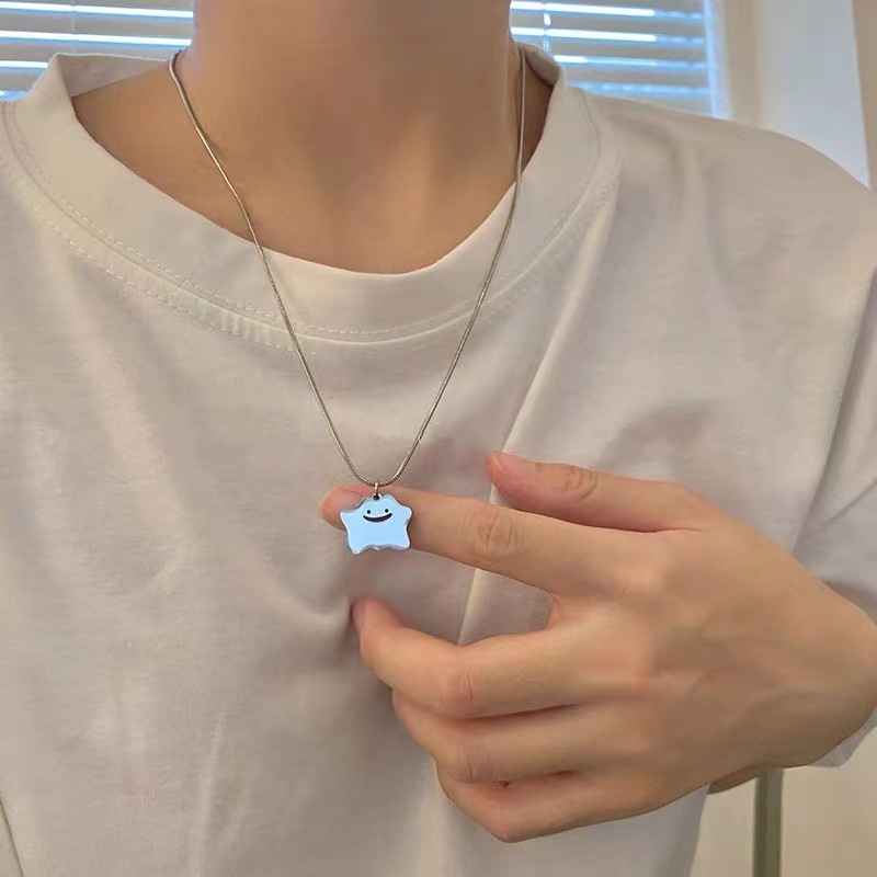 Dây Chuyền Thép Titan Mặt Hình Quái Vật Phong Cách Hip Hop Thời Trang Hàn Quốc