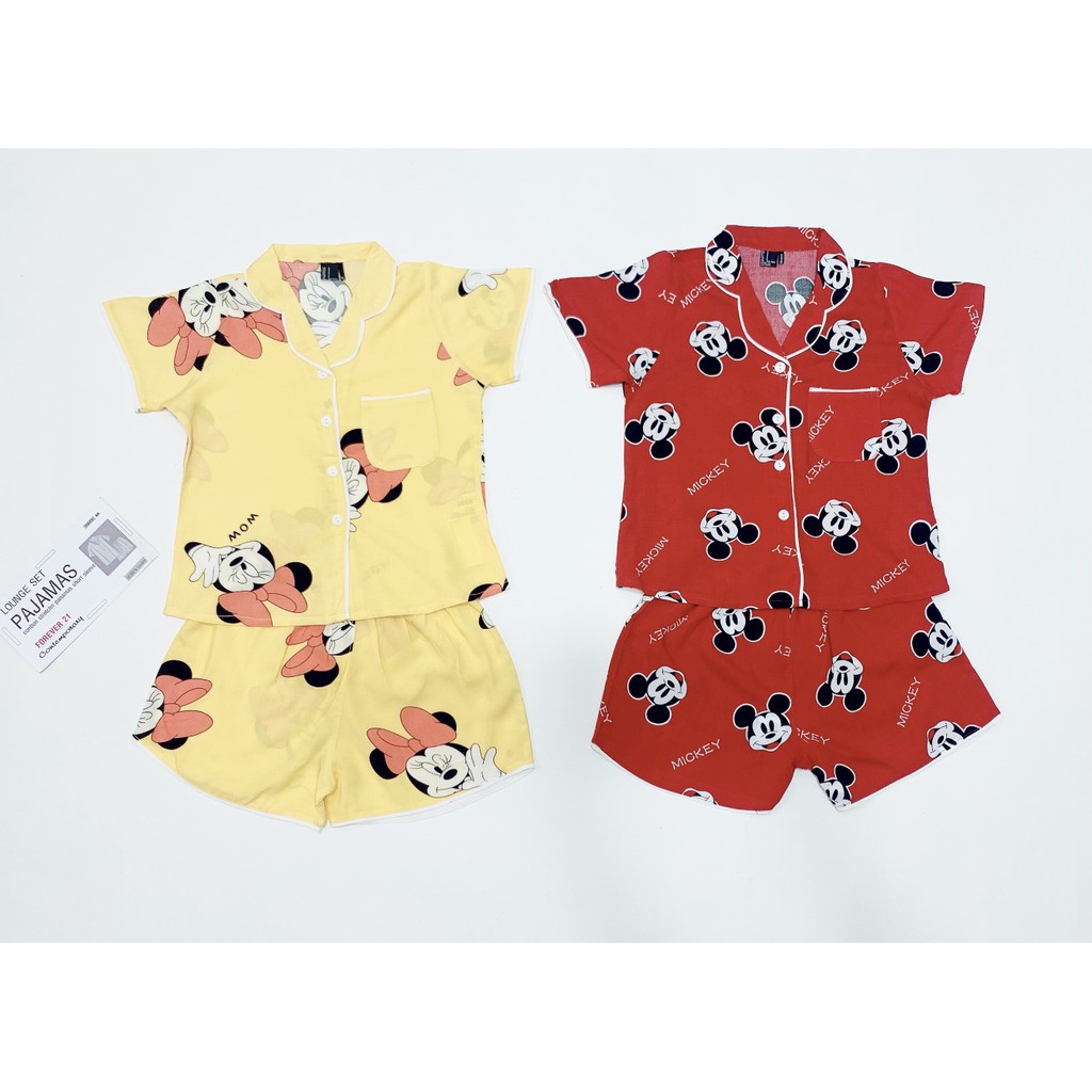 Đồ bộ đùi Pyjama vải tole F21 (TỪ 8-25KG) (MÀU 1-10)