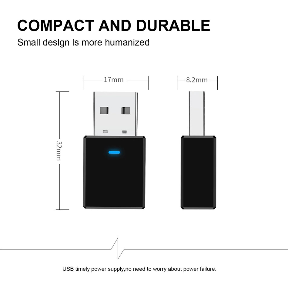 Bluetooth Receiver Transmitter Bluetooth 5.0 Dongle AUX Wireless Adapter For TV PC Car Kit