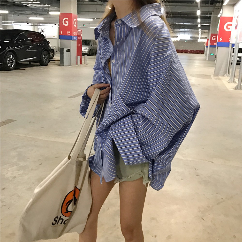 áo sơ mi sọc xanh