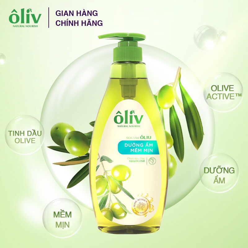 Sữa Tắm Dưỡng Da Oliv Dưỡng Ẩm Mềm Mịn 650ml