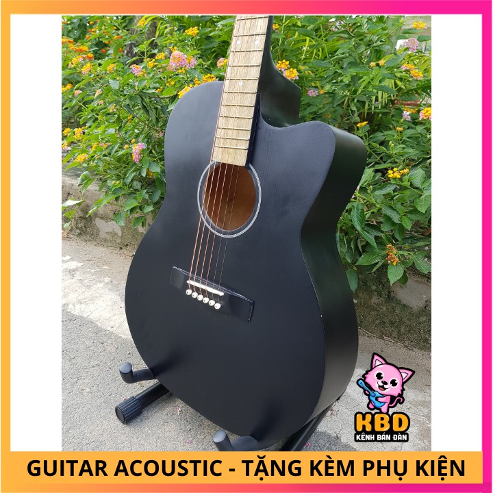 Đàn guitar acoustic tập chơi màu đen - TẶNG bao đàn và phụ kiện đàn