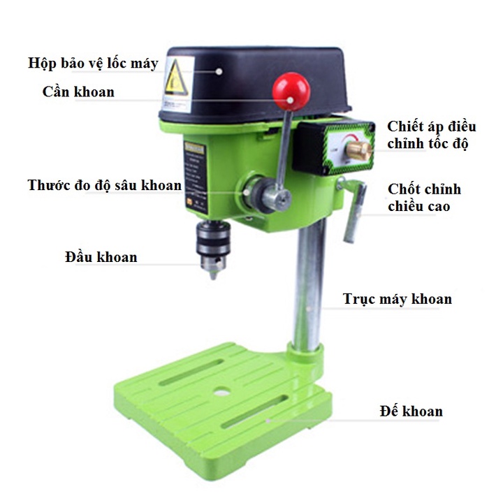 COMBO Máy Khoan Bàn MINIQ 480W Kèm Ê TÔ Bàn Trượt