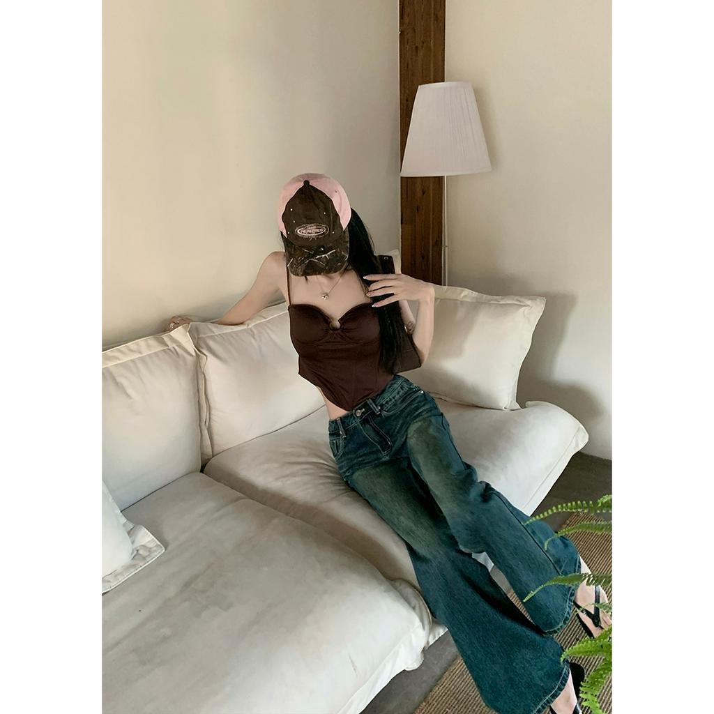 QADCOL Quần Jeans Dài Ống Loe Thời Trang Dành Cho Nữ