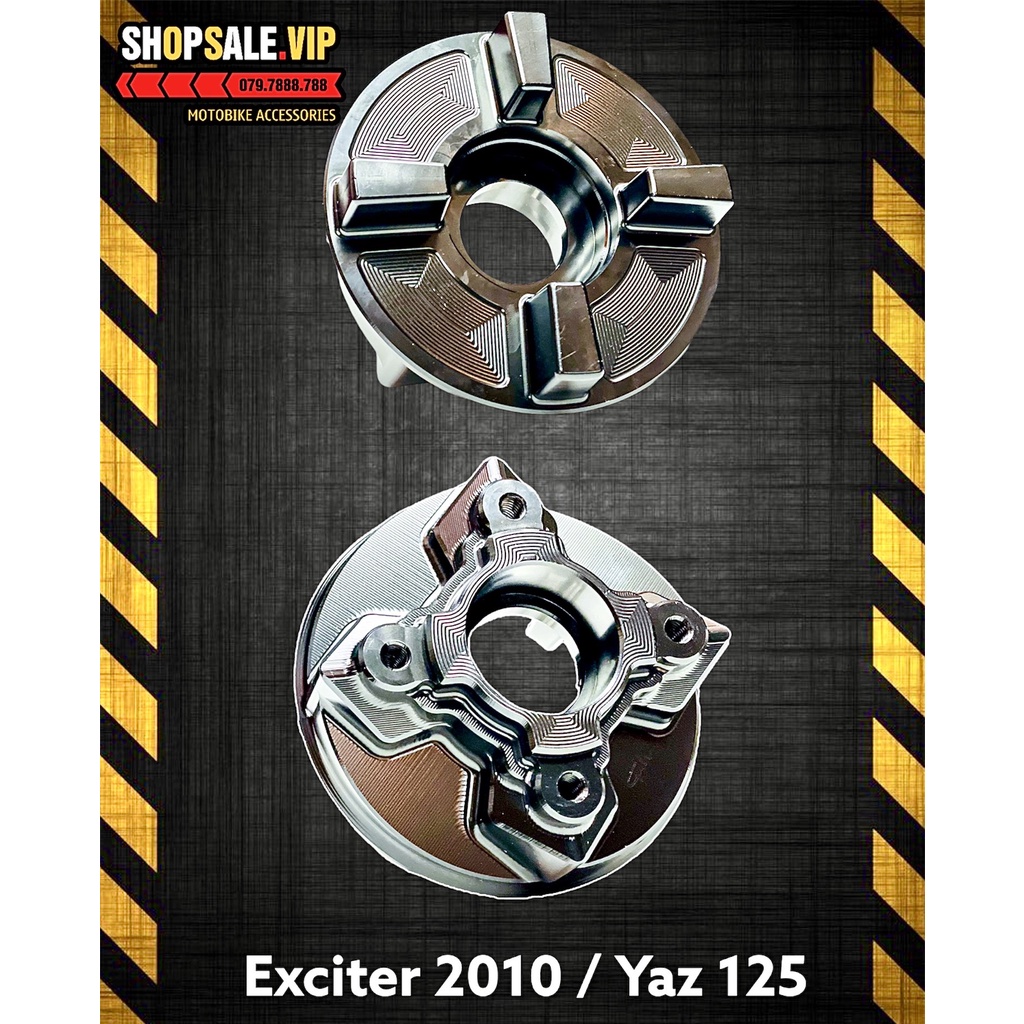 Cùi Đĩa Nhôm CNC Cho Exciter2010/Yaz125 Mẫu GH-Racing (Màu Đen)