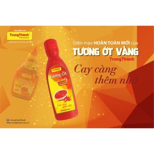 Tương ớt Vàng cay nồng Trung Thành chai 250g