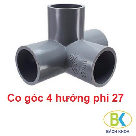 Co góc 3 hướng, 4 hướng, chữ thập phi 21, phi 27, phi 34