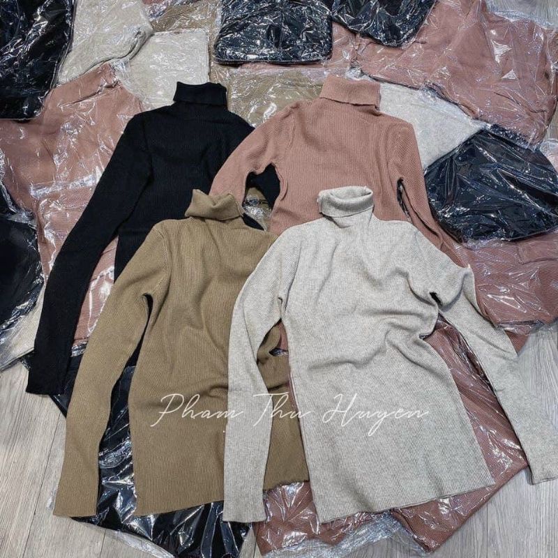 Áo len trơn cổ lọ hàng QC