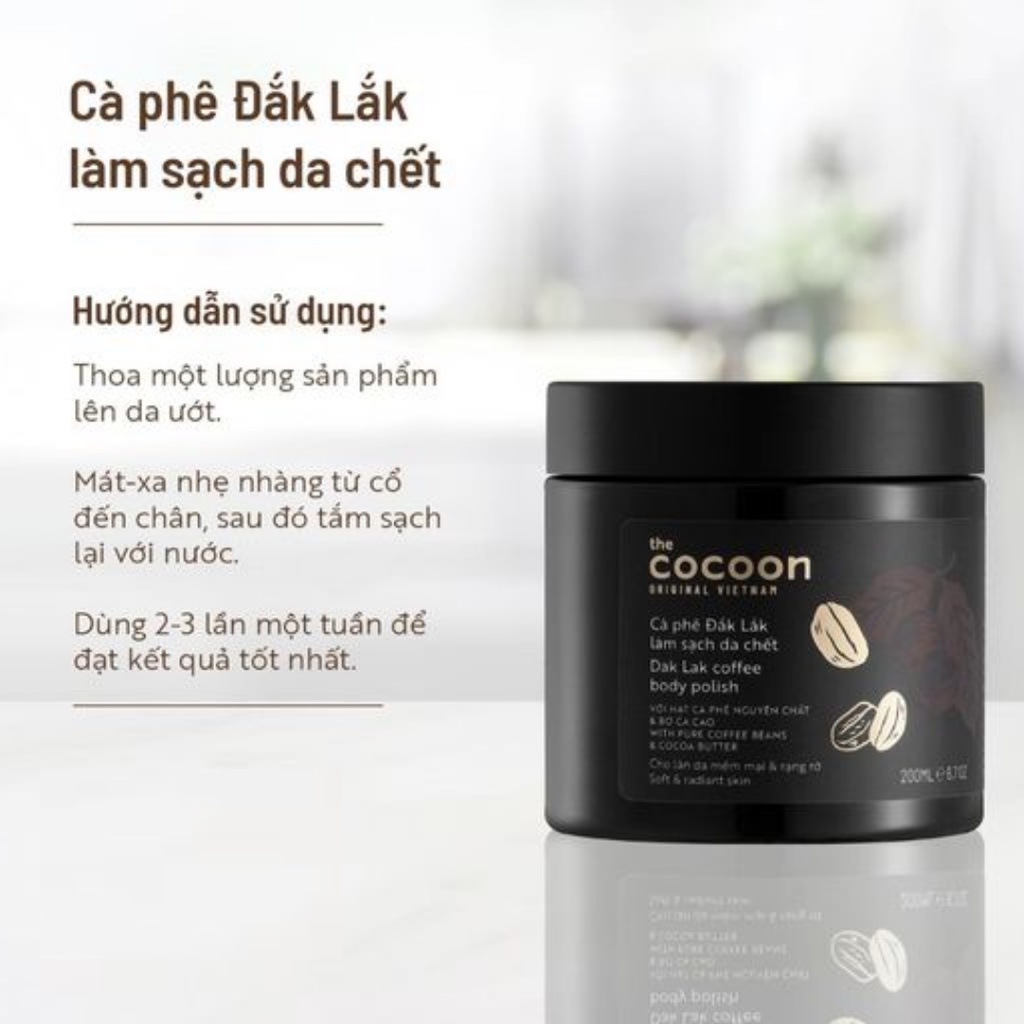 Tẩy Da Chết Cà Phê Đắk Lắk Cocoon 200ml