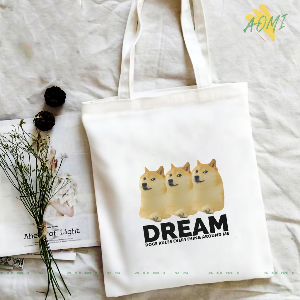 TÚI VẢI SLOGAN HAY ĐEO VAI TOTE CANVAS BAG CÓ KHÓA KÉO SIZE LỚN 33x38cm CUTE XINH ĐẸP TIỆN ÍCH DẠO PHỐ DU LỊCH