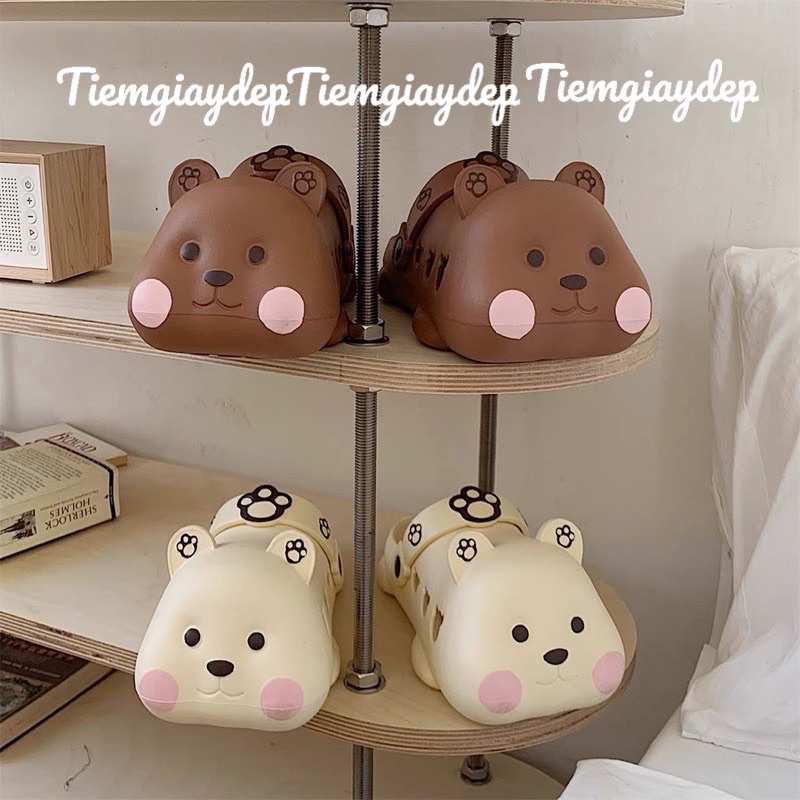 Dép sục cross gấu má hồng dễ thương cute nam nữ 🐻