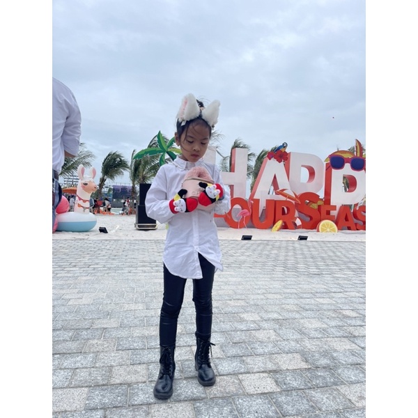 Quần legging da  cho bé gái