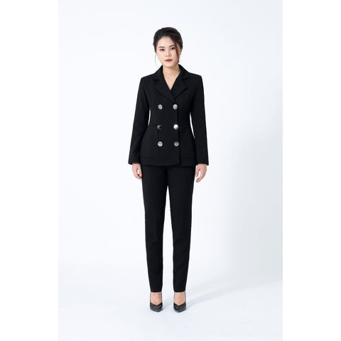 WALENTY - Blazer Dáng Ôm 6 khuy Đen