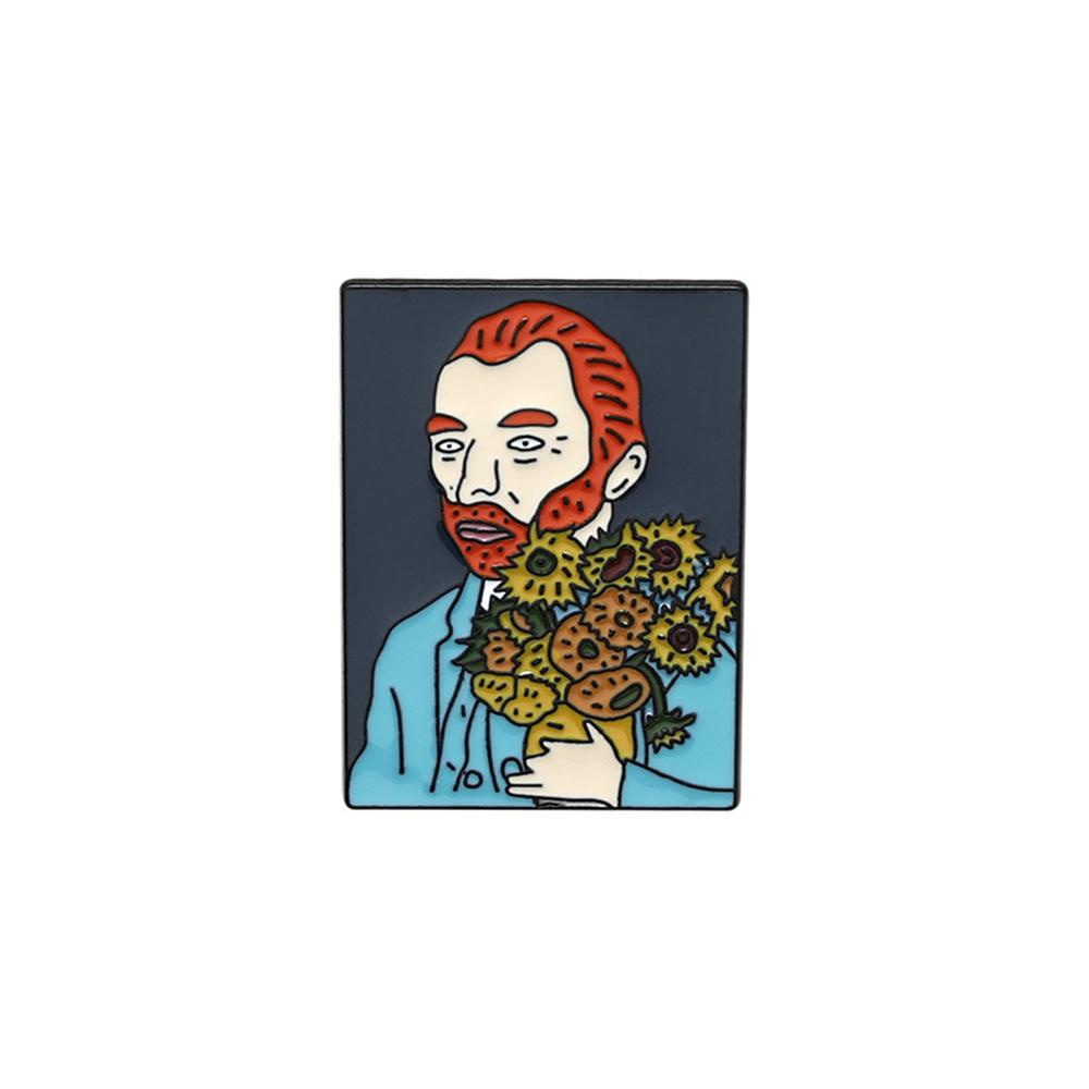 Trâm Cài Áo Hình Tranh Van Gogh Bằng Hợp Kim