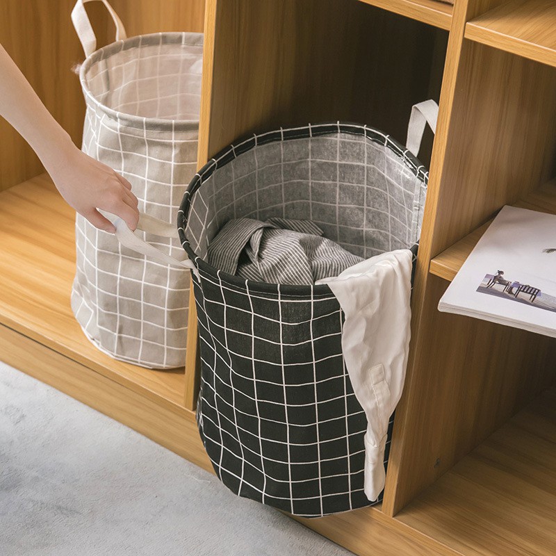 Giỏ vải đựng đồ gấp gọn đa năng tiện lợi mẫu mới, Sọt vải có quai chống thấm nước 88088 KOREA STORE88