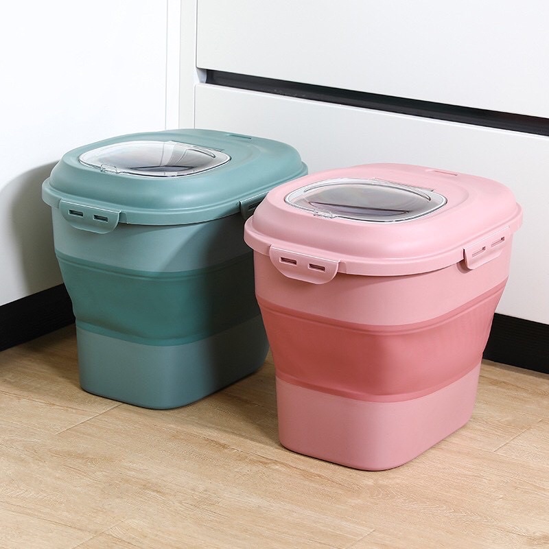 THÙNG GẠO THÔNG MINH GẤP GỌN CHỨA 25kg SIÊU TO SIÊU TIỆN DỤNG