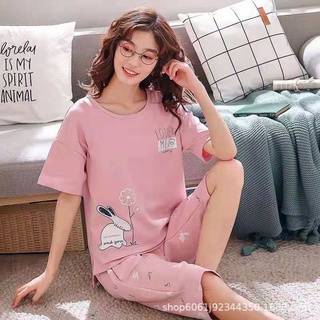 Bộ mặc nhà nữ, set bộ thun lửng chất cotton co giãn mặc nhà dễ thương nhiều màu đủ size