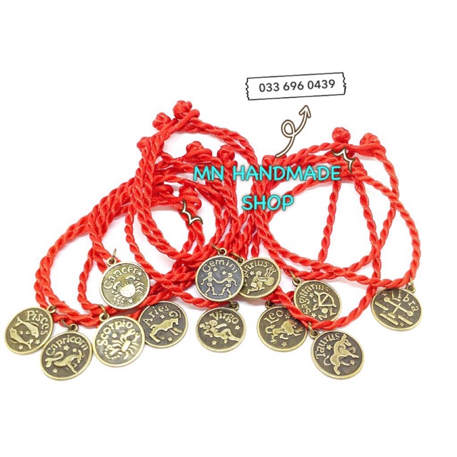 Vòng chỉ đỏ vòng tay may mắn 12 cung hoàng đạo