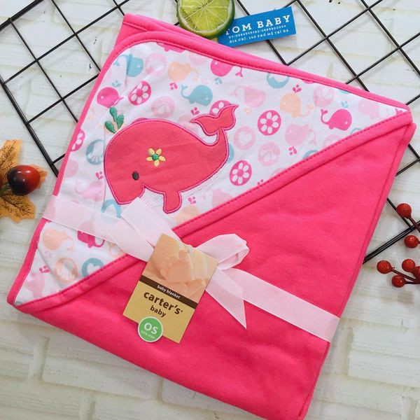 [Mã SKAMLTSM9 giảm 10% đơn 99K] Chăn Ủ Có Mũ Cotton Carter 2 Lớp Mềm Cho Bé - BTT00056