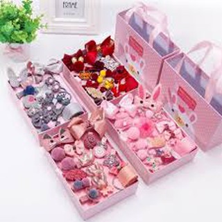 Bộ kẹp tóc 18 chi tiết cho bé,kẹp tóc dây cột tóc