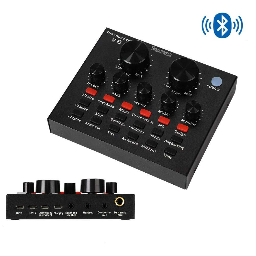 [Mã ELORDER5 giảm 10K đơn 20K] SOUND CARD V8 - LOẠI 1- CHUYÊN HÁT THU ÂM, LIVESTREAM ONLINE