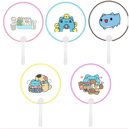 Quạt trong usagyuuun QTI6 hoàng thượng mèo capoo hoa cúc pusheen roro jump gấu dâu tây lotso thỏ stella cáo lina