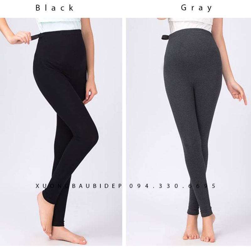 Quần bầu, quần legging bầu coton mịn đẹp Dài trơn