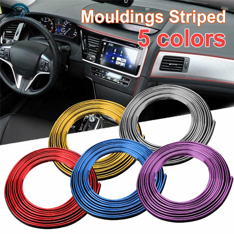Combo 3 Dây màu đỏ viền trang trí nội thất xe hơi bằng nhựa PVC 3m*3