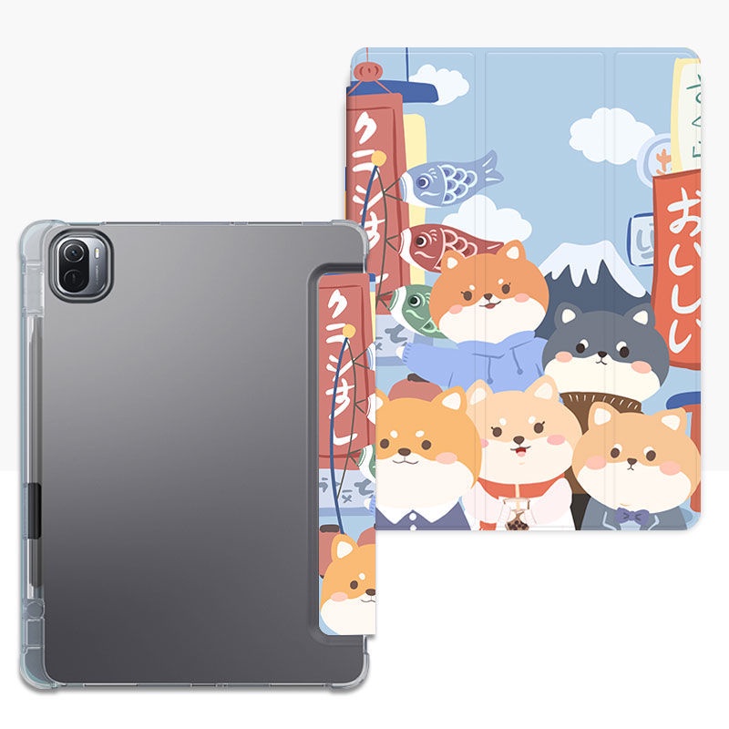 Bao Da Máy Tính Bảng Silicon Siêu Mỏng Gấp Ba Kiêm Giá Đỡ Có Ngăn Đựng Bút Cho Xiaomi Pad 5 Pro Case 11 Inch Mipad 5