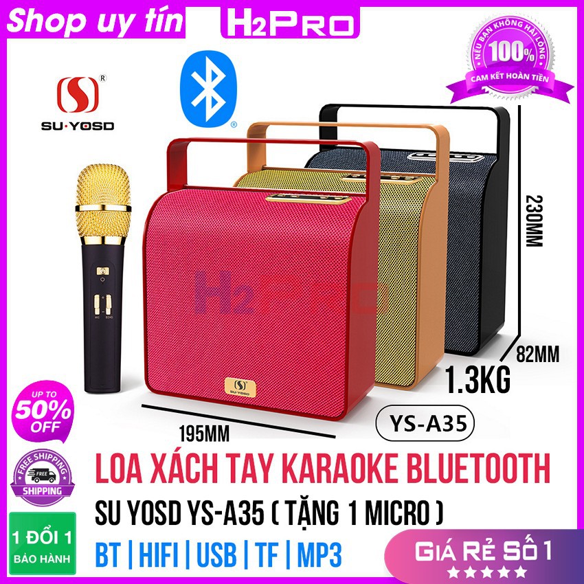 [RẺ VÔ ĐỊCH] Loa Xách Tay Karaoke Bluetooth SU YOSD YS-A35 H2Pro, loa nghe nhạc bluetooth (tặng 1 micro)