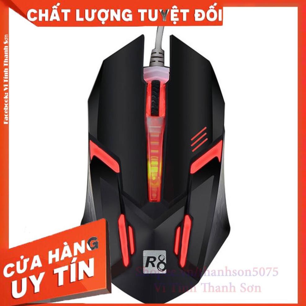 [Mã TH10KD20  hoàn đến10K xu] Chuột Game R8 1602 đèn led đa màu - Vi Tính Thanh Sơn