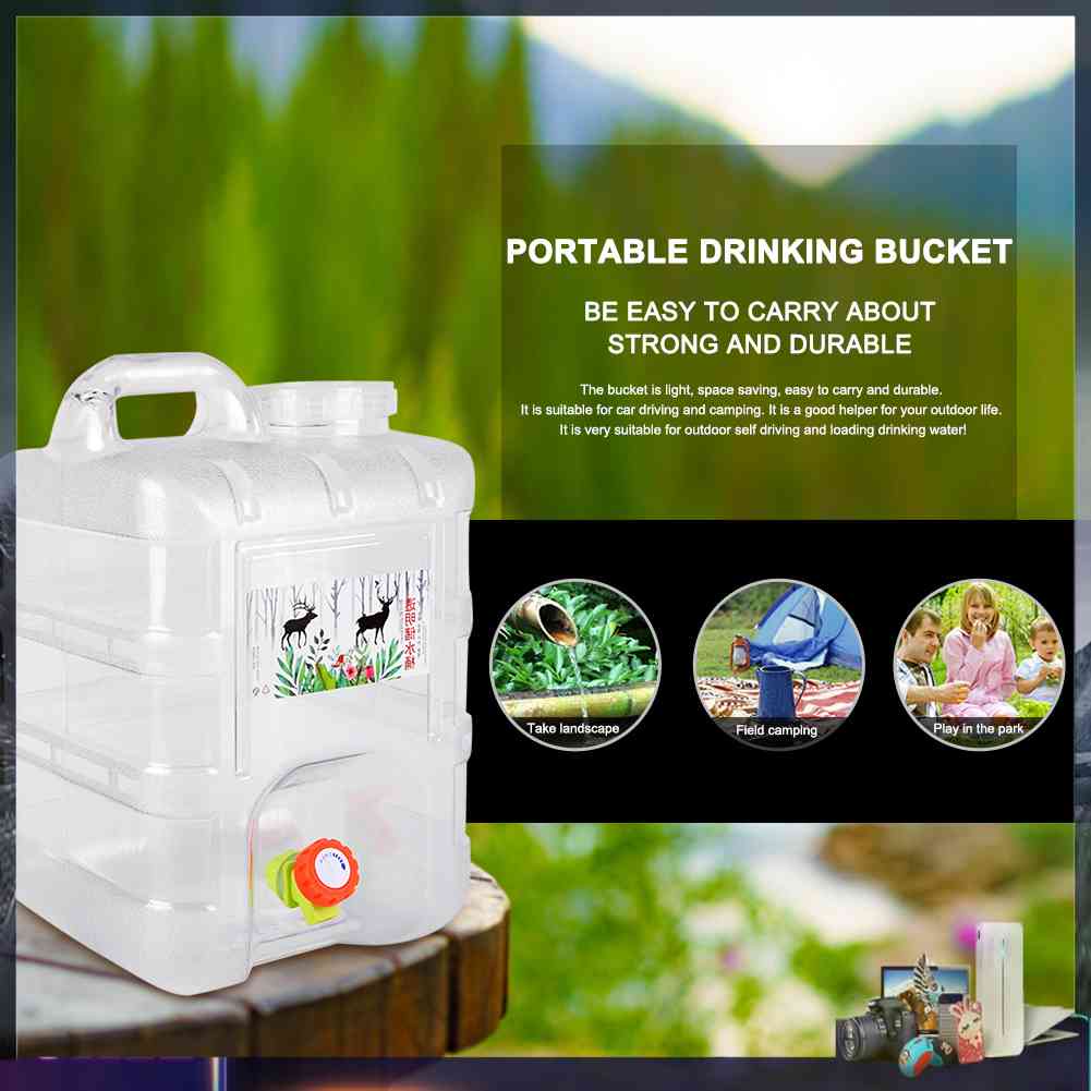 Bình Nước Trong Suốt Dung Tích 10L / 15L Có Vòi Rót Tiện Dụng Cho Hoạt